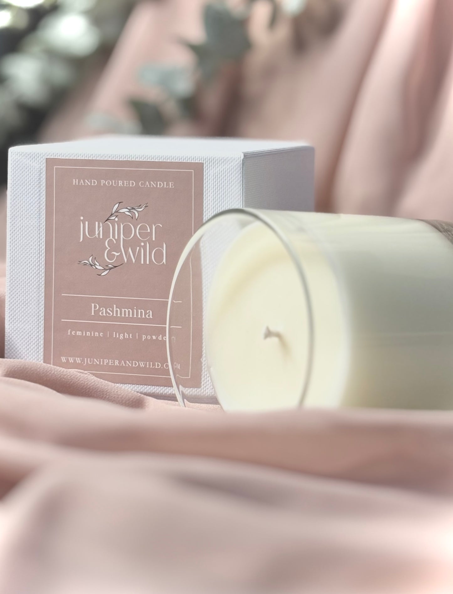 Pashmina - Candle Lover Gift Box | Hand Poured Soy Wax Candle, Jesmonite Tray, Wax Melts & Hand Cream