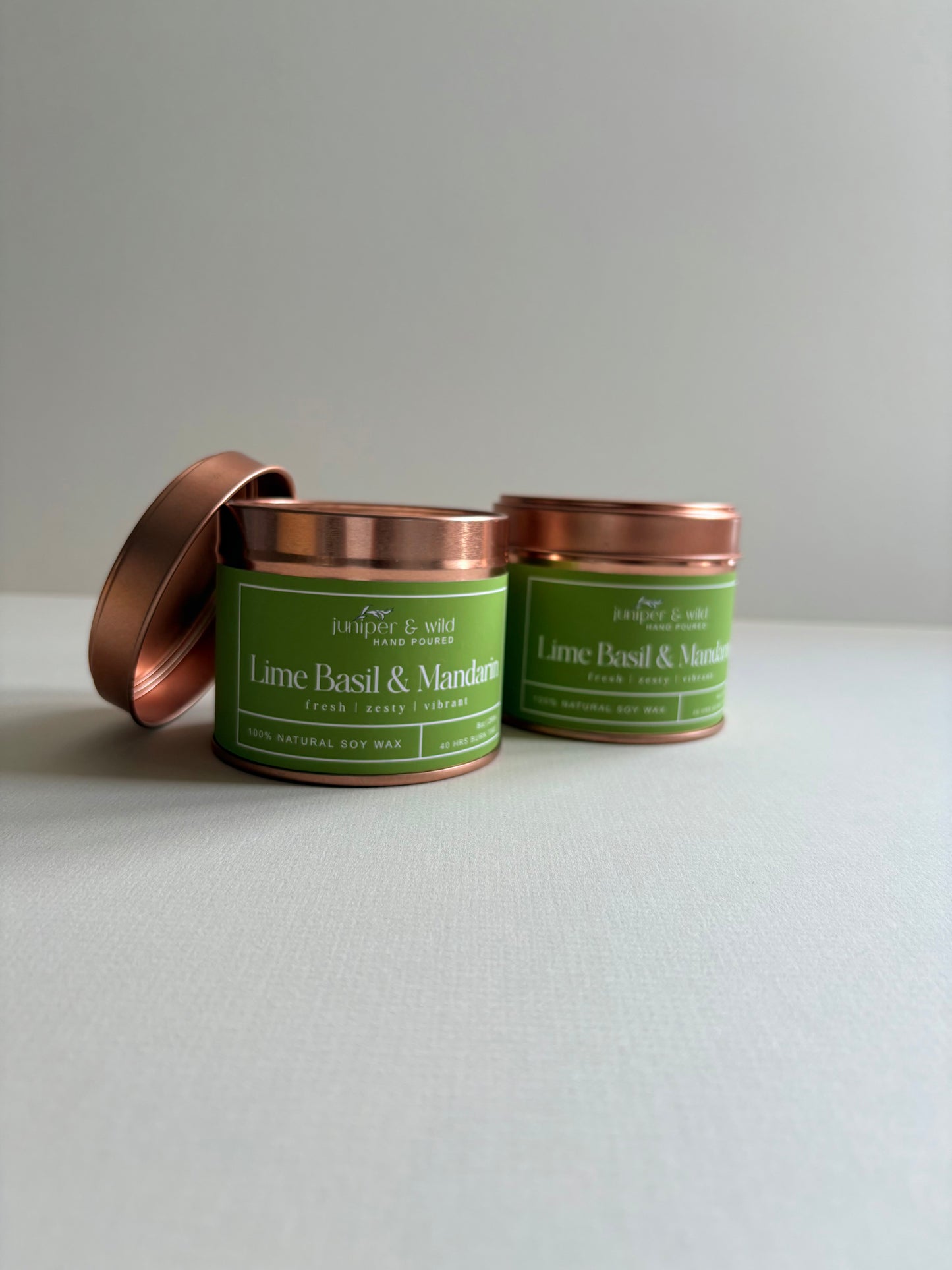 Lime Basil & Mandarin Hand Poured Soy Wax Candle
