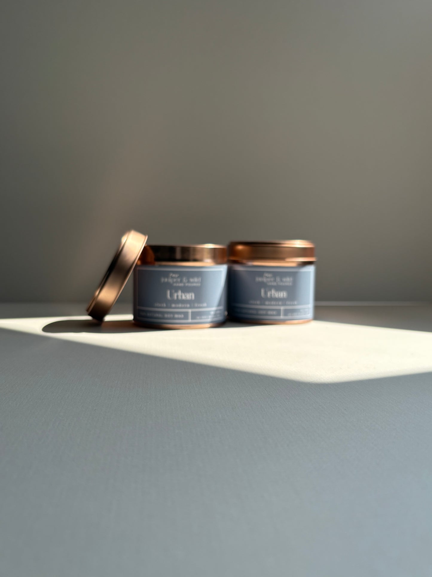 Urban Hand Poured Soy Wax Rose Gold Candle Tin - Perfect for Gifting