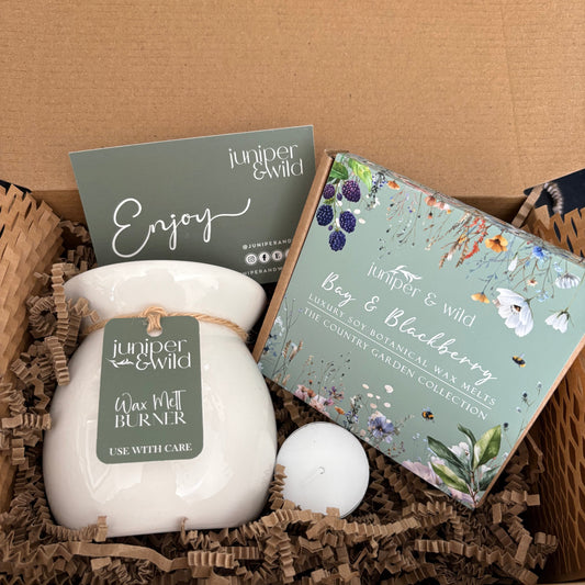 Wax Melt & Burner Gift Set - Bay & Blackberry : Rich, Fruity & Floral