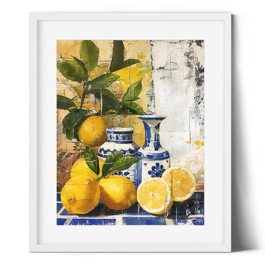 Lemon Print | Italian Lemon Print | Amalfi Coast | Mediterranean Print