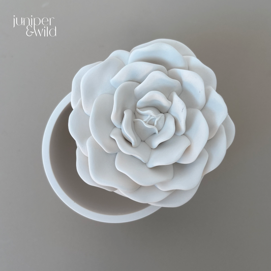 Rose Pot with Lid  - Jesmonite Stoneware