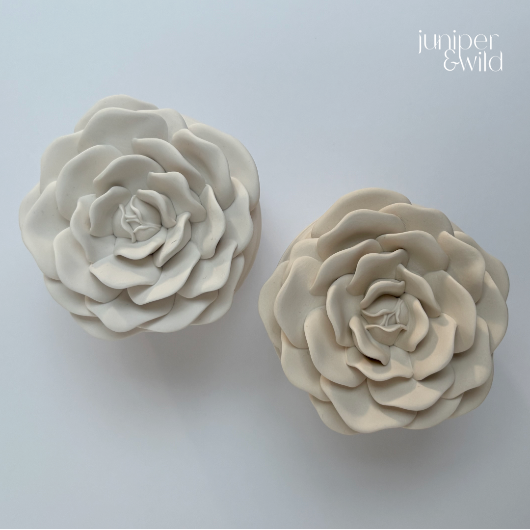 Rose Pot with Lid  - Jesmonite Stoneware