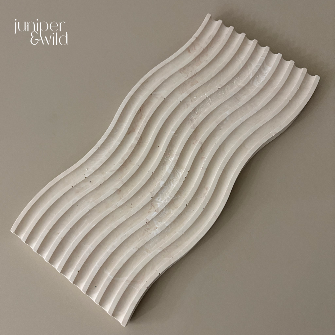 Amaya Wave Tray - Jesmonite Stoneware