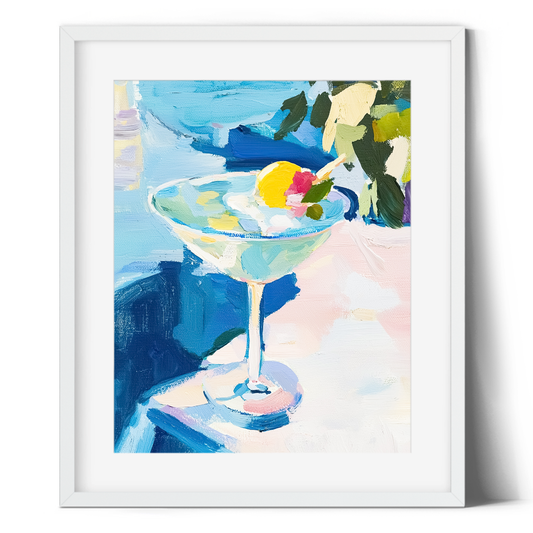Martini Cocktail Print | Abstract Cocktail Wall Art | Modern Drinks Print