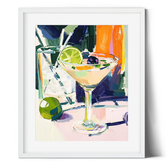 Martini Cocktail Print | Abstract Cocktail Wall Art | Modern Drinks Print