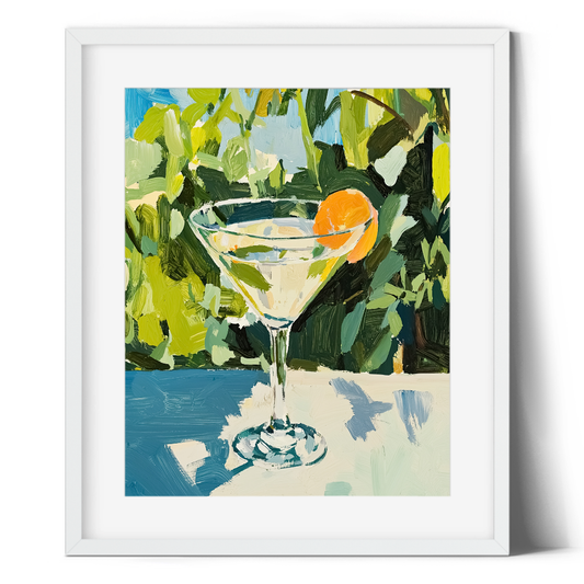 Martini Cocktail Print | Abstract Cocktail Wall Art | Modern Drinks Print