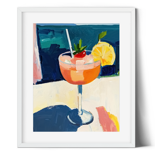 Aperol Cocktail Print | Abstract Cocktail Wall Art | Modern Drinks Print