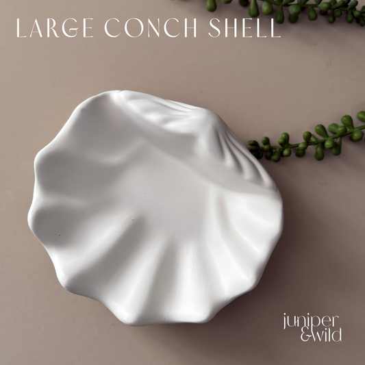 Large Conch Shell - Jesmonite Stoneware