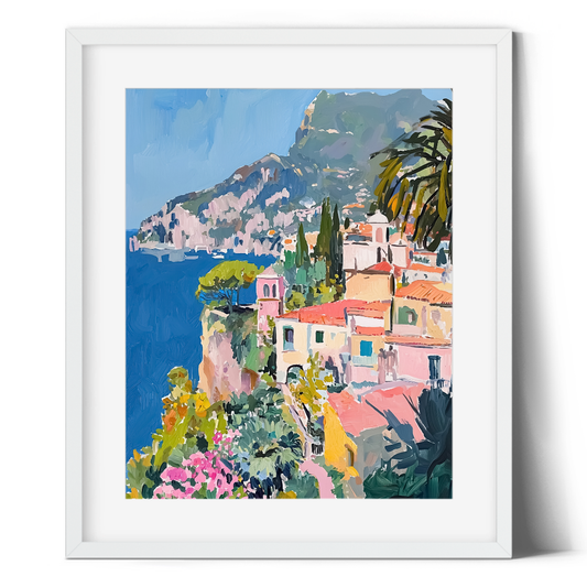 Mediterranean Print | Italian Coastline Print | Modern Landscape Print