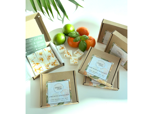 Lime Basil & Mandarin Luxury Soy Botanical Wax Melts | Vegan Friendly | Wax Melt Gift | Citrus & Vbrant