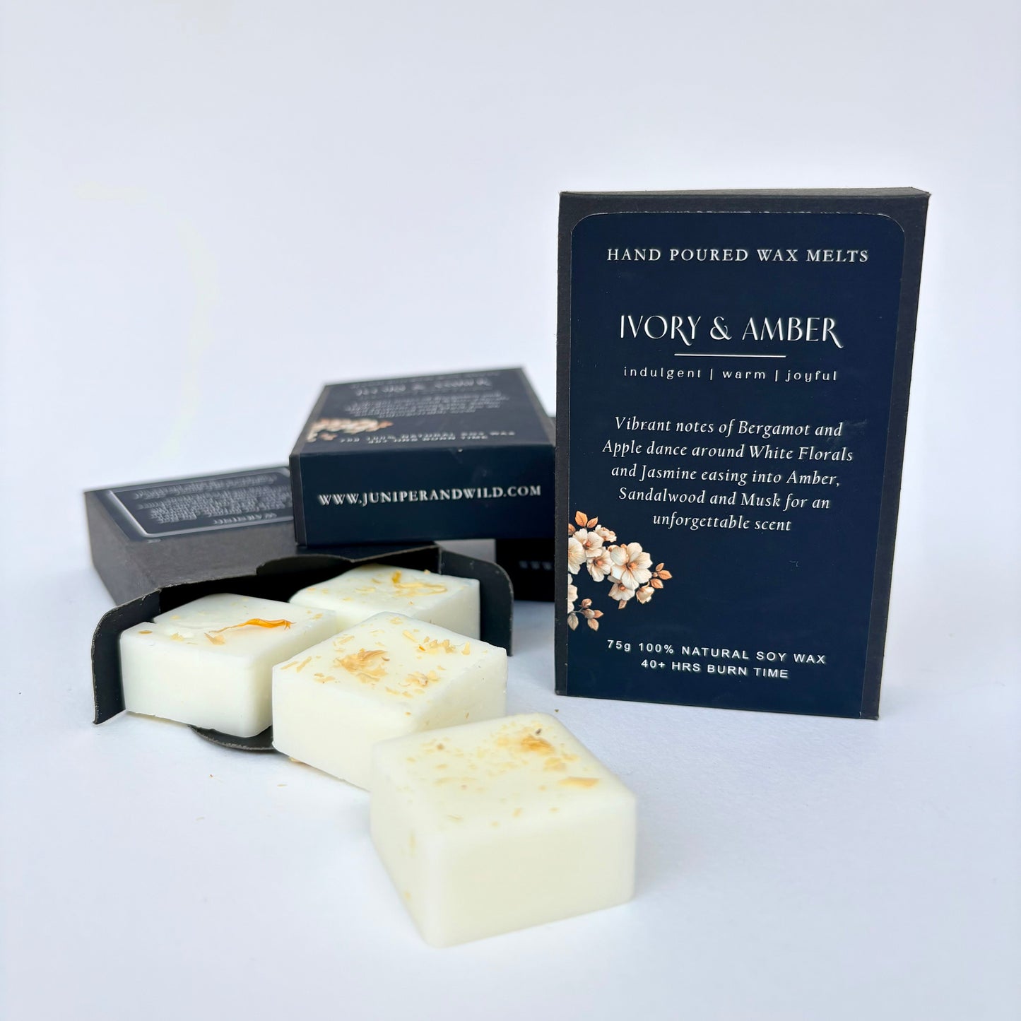 Ivory & Amber Soy Wax Melts – Hand-Poured Natural Wax Melts for Long-Lasting Home Fragrance