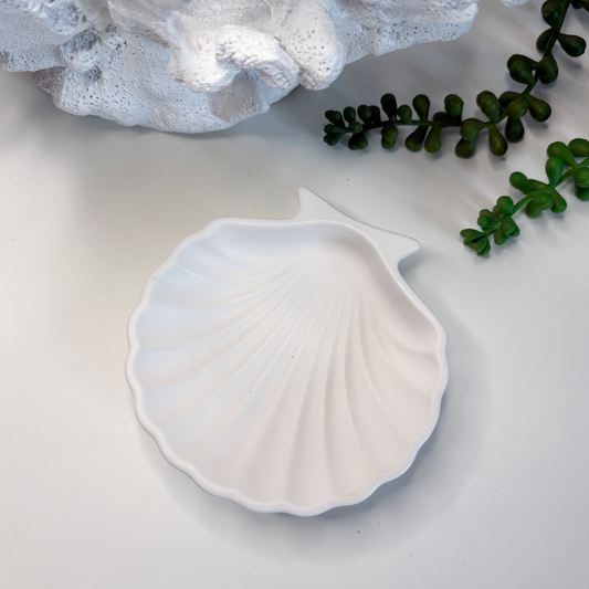 white shell dish 