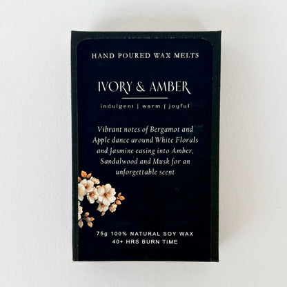 Ivory & Amber Soy Wax Melts – Hand-Poured Natural Wax Melts for Long-Lasting Home Fragrance