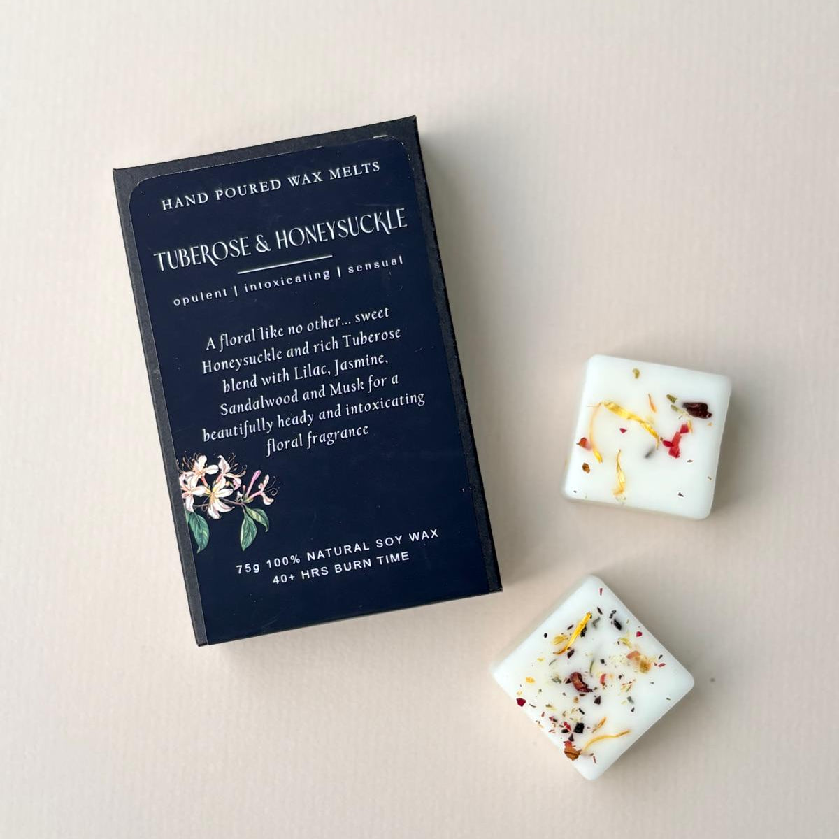 Tuberose & Honeysuckle | Soy Wax Melts – Hand-Poured Natural Wax Melts for Long-Lasting Home Fragrance