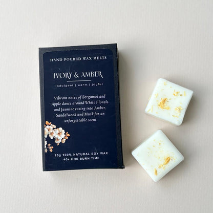 Ivory & Amber Soy Wax Melts – Hand-Poured Natural Wax Melts for Long-Lasting Home Fragrance